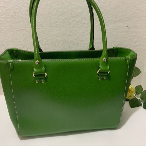 KATE SPADE Wellesley Quinn Emerald Green Leather Satchel Handbag - Picture 5 of 12